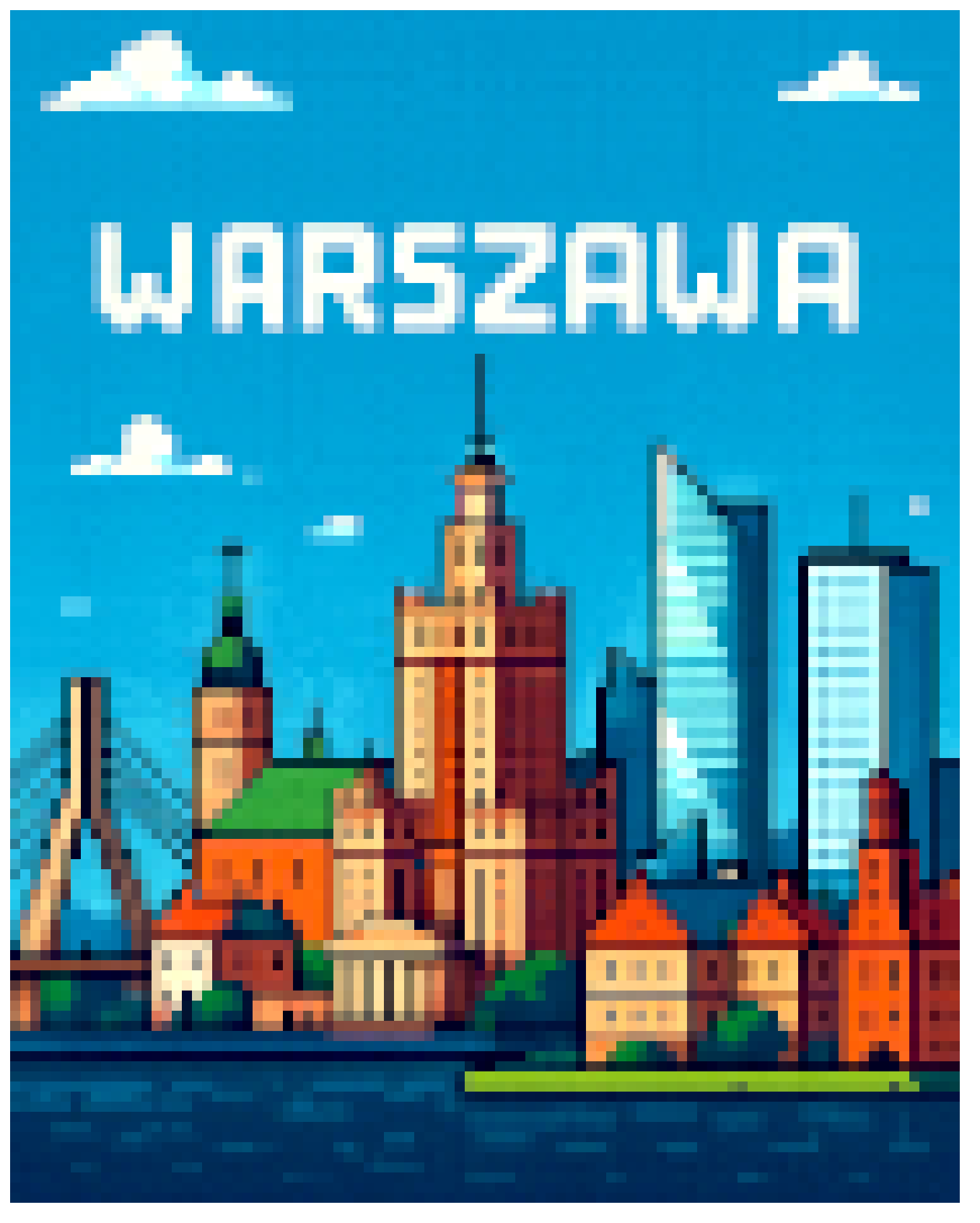 Warszawa - Warsaw, pixel art by LemonSlayer