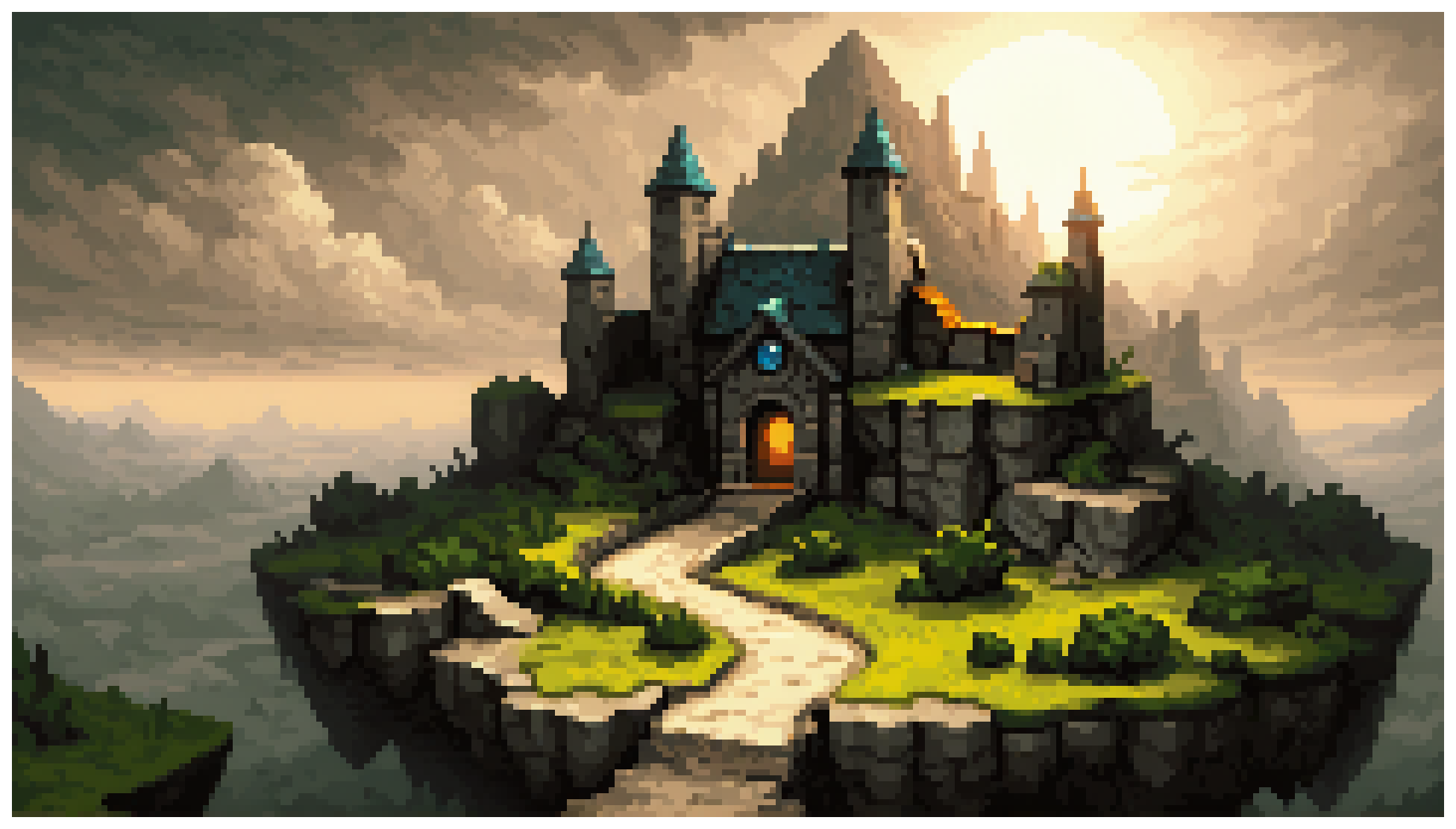 Fantasy Castle, pixel art by LemonSlayer