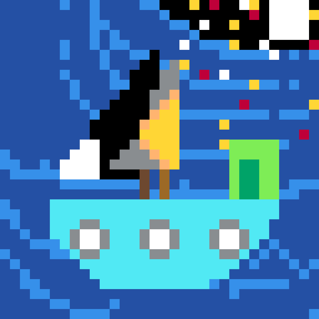 Boat pixel art by Tiny Robot for the October 1, 2026 daily prompt
