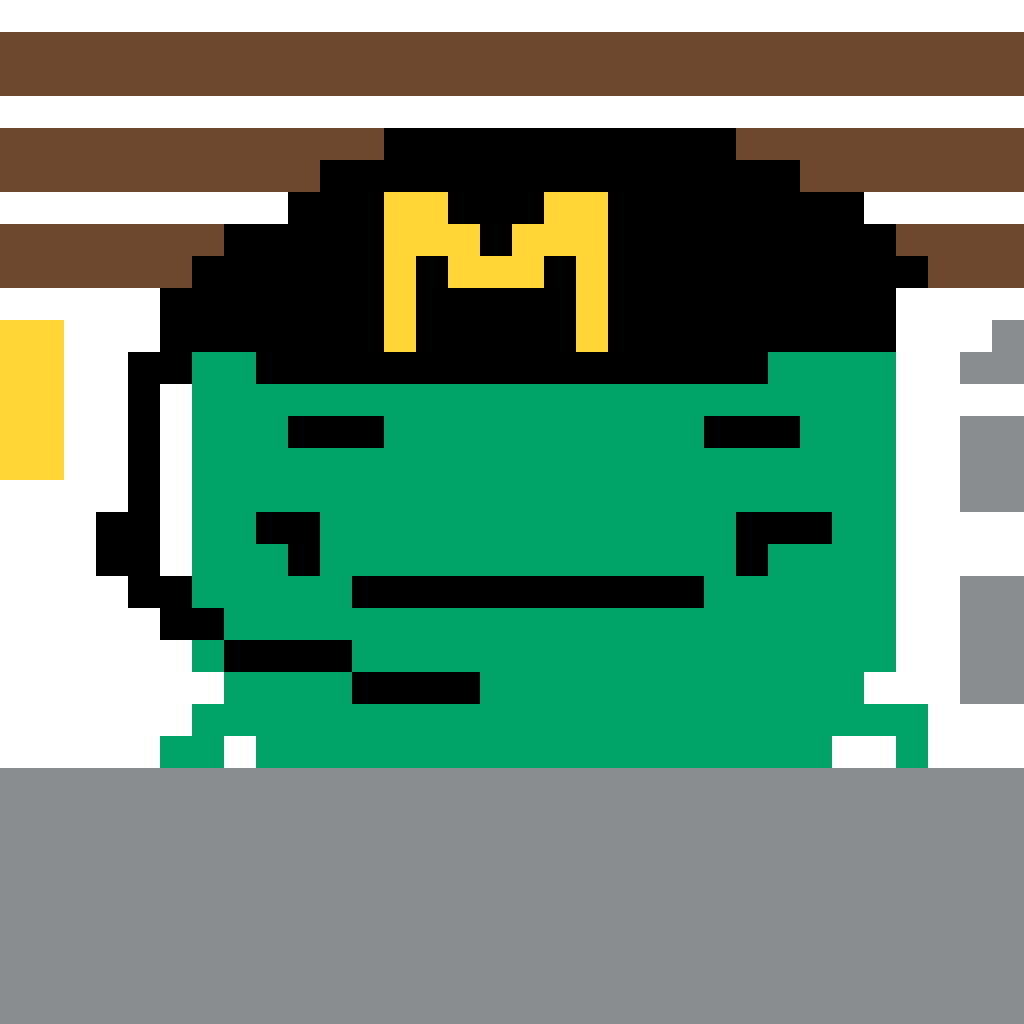 Pixel art of a frog with a job by xdmiron for the September 24, 2026 daily prompt