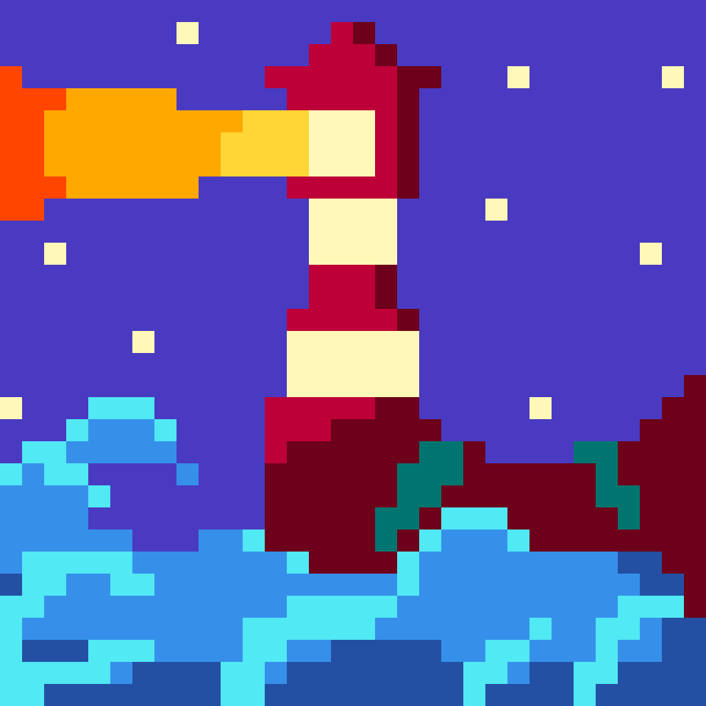 Lighthouse pixel art by Lusou for the August 30, 2026 daily prompt