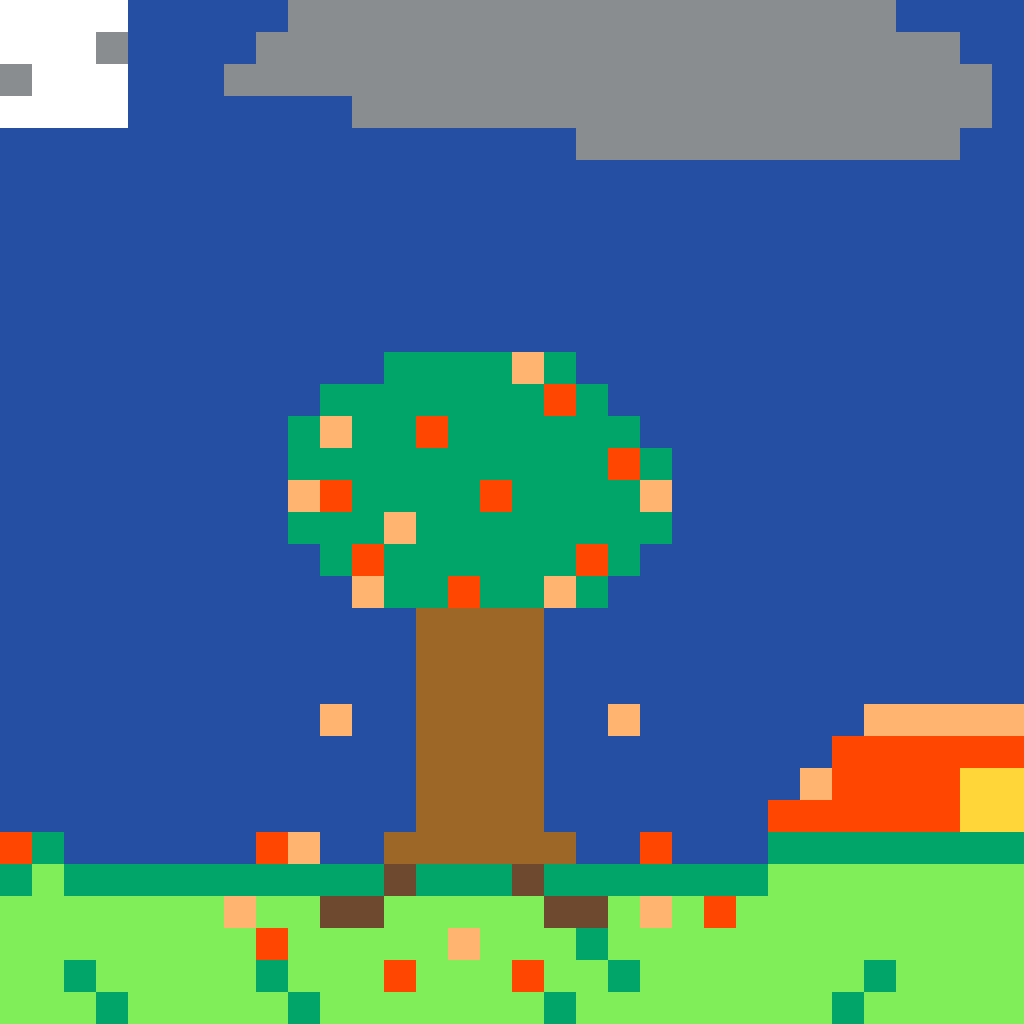 Tree pixel art by Tiny Robot for the September 17, 2026 daily prompt